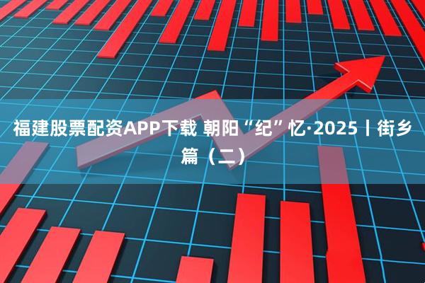 福建股票配资APP下载 朝阳“纪”忆·2025丨街乡篇（二）